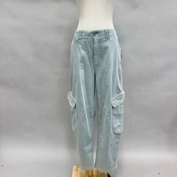 Pilcro Slouchy Utility Bow Barrel Pants in Sage Cargo Pockets Size 27 NWT - Picture 3 of 16